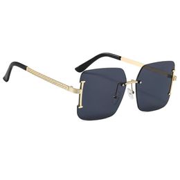 Designer 1to1 New fashion H-family square frameless metal light luxury flat sunglasses ins net red show trend Y4B4