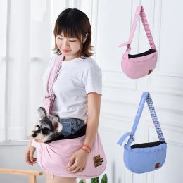 Carriers Luxury Dog Sling Carrier Bag Pink Blue Outdoor Travel Pet Puppy Small Cat Handbag Carrying Tote Pouch Chihuahua Yorkshire Goods