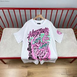 Fashion Mens T-shirts Women Tees Luxurys Designers T-shirts Hellstar Pink Tee Men Casual Short Sleeve Street Designer Top Essentialsweatshirts Sweatshirt 682