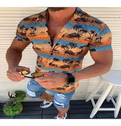 Beach Shirts Men Summer Vacation camisas para hombre Coconut tree Printed Short Sleeve Button Down Hawaiian shirts for Men M3XL7779419