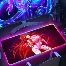 Pads Mousepad Rgb Mouse Pad Kawaii DXD Backlight Pc Accessories Backlit Mat Gamer Keyboard Desk Protector Xxl Large Anime Gaming Cute