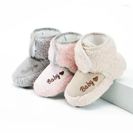 First Walkers KIDSUN 2024 Winter Warm Baby Boots Soft Sole Cotton Shoes Lamb Fleece High Top Snow Born Toddler Crib