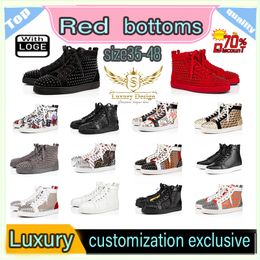 With Box Red Bottoms Luxury Loafers Red Bottoms Mens Shoes Designer Shoes Platform Sneakers Big Size Us 13 Casual Black Glitter Flat Trainers Eur 35-48