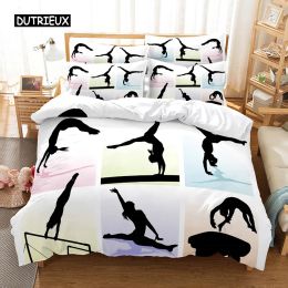 Set Yoga Pattern Bedding Set Duvet Cover Set 3d Bedding Digital Printing Bed Linen Queen Size Bedding Set Fashion Design Sheer Curtains