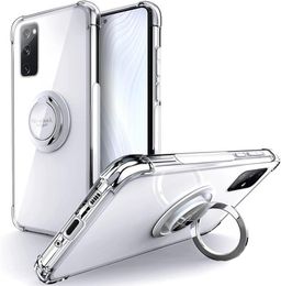 Samsung Galaxy S20 FE Case Clear with Ring Kickstand Protective Soft TPU Shock Absorbing Bumper Shockproof Phone Cover3423753