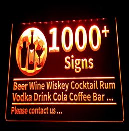 1000 Signs Light Sign Beer Wine Wiskey Cocktail Rum Vodka Drink Cola Coffee Bar Club Pub 3D LED Drop Whole8082155