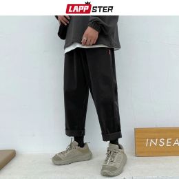 Pants LAPPSTER Men Japanese Streetwear Black Harem Pants 2023 Mens Vintage Baggy Joggers Pants Male Korean Fashion Casual Trousers 5XL