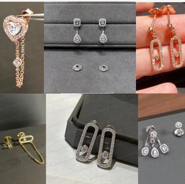 High quality earrings and earrings designer Messik series single diamond sliding asymmetrical earrings for friends, birthday Jewellery gifts