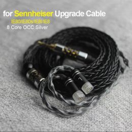 Accessories for IE80 IE80S IE8I IE8 Earphones Cable with MIC OCC Silver Plated Upgrade 2.5 4.4 Balance