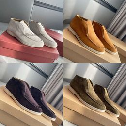 Best Selling New Loro Shoes Designer Shoes LP Loafers Open Walk Summer Lats Piano Moccasins Rubber Sole Gentleman Party Walking Low Top Suede Cow Leather With 172