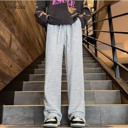 Pants Wide Leg Pants Men Solid Loose Japanese Style Side Slit Spring Summer Breathable Cosy Bodybuilding Streetwear Teenagers Chic