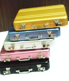 Vintage Mini Aluminium Briefcase Suitcase Business Name Credit Card Holder Case5693543