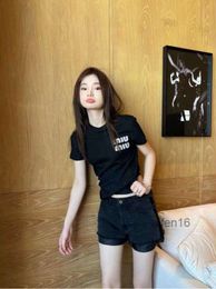 MM23SS Spring/Summer New Product Small Three Color Round Neck T-shirt Top Version Slim Fashion Casual Versatile Women Fashion trend loose