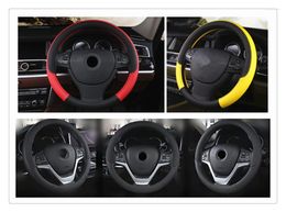 Steering Wheel Covers High Quality PU Leather Car Interior Cover 38 Cm Weave For CCS NEOS-3 Accent SR HND-4 Blue-Will I-blue