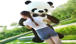 Dorimytrader Jumbo Cute Smiling Panda Plush Toy Giant Animal Pandas Stuffed Kids Play Doll Great Present 55inch 140cm DY614067440685