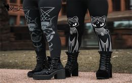 You039re My Secret Gothic Leggings For Women Ouija Workout Pants Dark Rose Black Cat Printing Skull Leggins Devil Satan Legin4526193