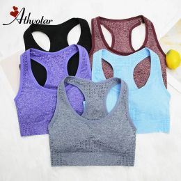 Outfits Athvotar Sports Bra for Women Gym Quick Dry Push Up Bra High Stretch Shockproof Solid Yoga Top Fiess Bra Jogging Femme