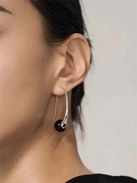 Dangle Earrings Lifefontier Minimalist Black Pearl Hanging Drop Earring For Women Trendy Geometric Droplet Shape Pendant Vintage Jewellery