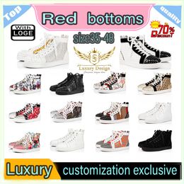 With Box Red Bottoms Luxury Loafers Red Bottoms Mens Shoes Designer Shoes Platform Sneakers Big Size Us 13 Casual Women Black Glitter Trainers Eur 35-48