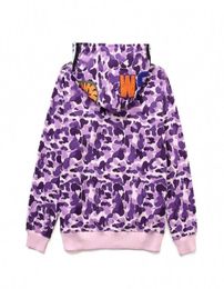 New Fashion mens hoodies Embroidery Teenager light Purple Cam Male Tide Hoodie Hip hop Men 's Couples Fleece Hooded Jackets M-3XL7084421