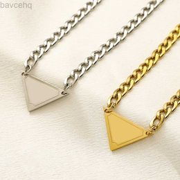 Necklaces Never Pendant Fading 18K Gold Plated Brand Designer Letter Famous Stainless Choker Necklace Chain Jewellery Accessories P Triangle Letters 240302