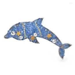 Brooches Wuli&baby Handmade Crystal Dolphin For Women Unisex High Quality Sea Animal Party Office Brooch Pins Gifts