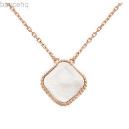 designer Pendant Necklaces necklace luxury four leaf clover mother of pearl diamond pendants stainless chain plated gold choker classic jewelry zb114 240302