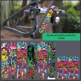 Bike Frame Sticker MTB Care Protection Chain Film Cycling Repair Scratch Decals Anti-Scratch Tape Bicycle Accessories Decorative 240223