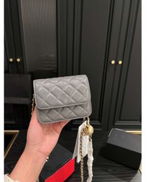 Vintage CC Designer Bag Women Mini Woc Shoulder With Gold Ball Cf Flap Purse Classic Small Tote Lady Black Handbags Quilted Crossbody Wallet High quality