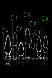 7 Model Transparent Crystal Glass Anal Plug Small Anus Dildo Butt Plugs Ass Masturbation Sex Toys for Woman Man1212057