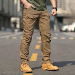 Pants Plus Size Mens Cargo Pants 2023 European Style Pants Fashion Zipper Pockets Trousers Outdoor Casual Skinny Pant Male Streetwear