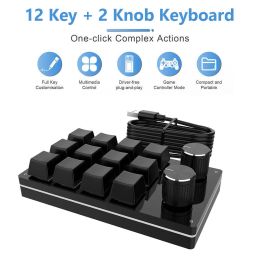 Keyboards Bluetooth Macro Keyboard 12 Keys/6 Keys Programming Keyboard 2 Knob Programming Keyboard Mini OneHanded Keypad Accessories