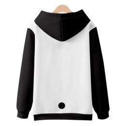 Sweatshirts 2023 Women sweatshirt 3D smiling panda Hoodies Children Clothes simple black and white Colour matching stitching Boy girls kid