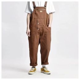 Overalls Multi Pocket High Quality Tool Strap Overalls Pants Men's Workwear Khaki Fashion One Piece Pants Fashion New Jumpsuit 2023 Men C