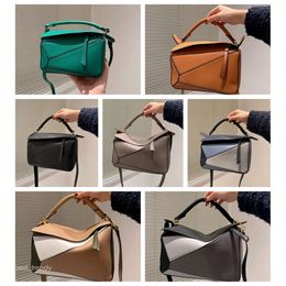 Loewew bag Designer 5A Bag Genuine Leather Handbag Shoulder Bucket Woman Bags Puzzle Clutch Totes Crossbody Geometry Square Contrast Colour Patchwork 455