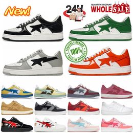 2024 Designer Sta Casual Shoes Low Top men and women White Black Camouflage Skateboarding Sports Bapely Sneakers Outdoor Shoes Waterproof leather sizes 36-45