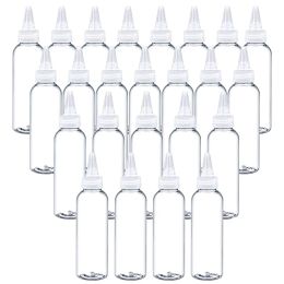 Bottles 20Pcs Transparent Sharpmouth Bottle 10/30/50/60/100/120ml Plastic Squeezable Needle Bottles Colour Paste Bottle Ink Glue Bottle