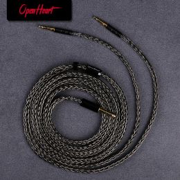 Accessories OPENHEART 16 Core Headphone Cable 1 to 2 jack dual 3.5/2.5/4.4mm Balance Cable Silver Plated Copper Upgrade XLR 2m 3m Cable