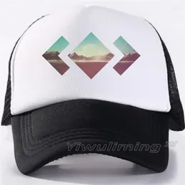 Ball Caps Mountain 1PC Unisex Mesh Cap Casual Plain Baseball Adjustable Cool Hats For Women Men Hip Hop Trucker Hat