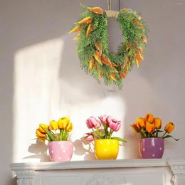 Decorative Flowers Easter Wreath Front Door Birthday Farmhouse Artificial Indoor Party Wall Hanging Outside Holiday Heart Shaped Garland