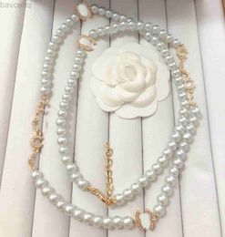 Luxury Pendant Necklaces Brand Designer Pendants Channel Necklaces Crystal Pearl Letter C Choker Pendant Necklace Sweater Chain Jewellery Accessories 240302