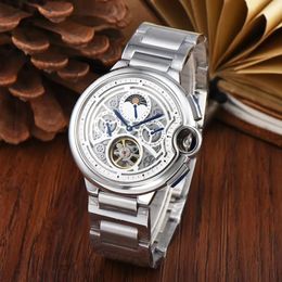 U1 Top-grade AAA Top Quality Watch 44MM Men Automatic Mechanical Movement Luxury Watches Skeleton Dial Leather Stainless Steel Fashion Business Wristwatches