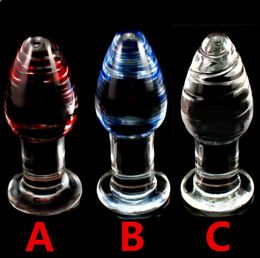 Glass Anal Butt Plug Anus Stimulator In Adult Games For Couples Sex Toys For Women And Men Gay 3 Colors9274222