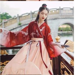 Stage Wear Chinese Hanfu Girl Han Ancient Style Ming And Tang Traditional Costume Coat Skirt Year's Day Performance Dress