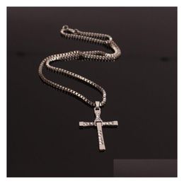 Pendant Necklaces The Fast And Furious Necklace Toledo Crystal Christian Cross Pendant Necklaces Jesus Charm Movie Jewelry For Christm Dhdnt