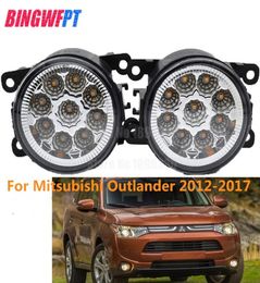 2PCS Car Styling LED Front Fog Lights white yellow Round Bumper lamps For Mitsubishi Outlander 201220173360822