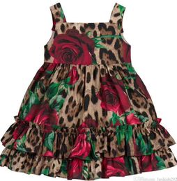 Basic Casual Dresses new quality Girls Summer Kids Dresses short Sleevele children 240302