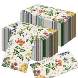 Table Napkin 100PCS Floral Long Paper Napkins 33 40 CM Disposable Dining Towels For Wedding Party Baby Shower Xmas Decoration