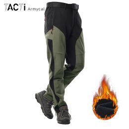 Pants Men Winter Fleece Warm Pants Outdoor Snow Camping Hiking Softshell Cargo Pants Windproof Breathable Trousers Sweatpants