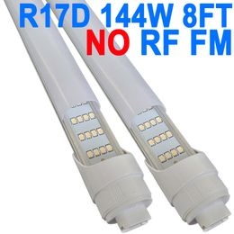 R17D Rotatable HO Base 8FT LED Tube Light 144W, Replacement 300W Fluorescent Lamp Shop Lights, 8FT, Dual-Ended Power, Cold White 6000K,Milky Cover, Hospitals crestech